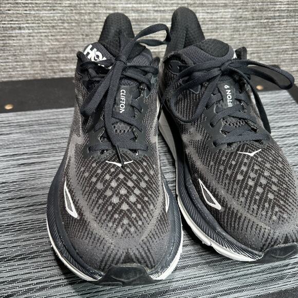 Hoka One One Clifton 9 Black White 1127896 BWHT Running Shoes - Women's 9 - Picture 5 of 16